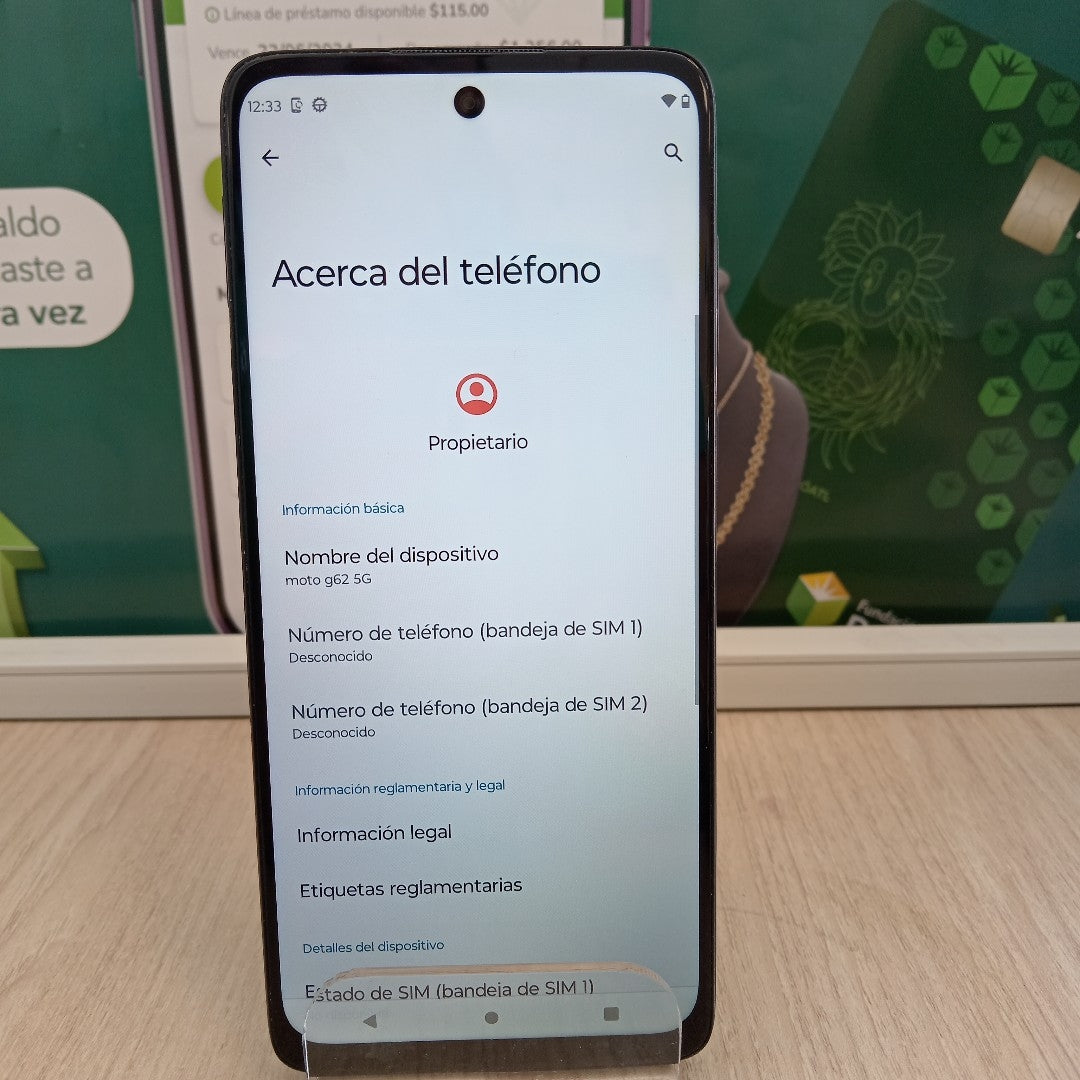 CELULAR MOTOROLA MOTO G62 5G XT2223-1 128 GB 6 GB RAM (SEMINUEVO)