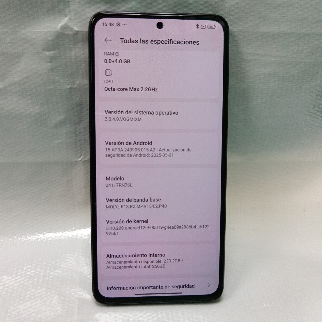CELULAR XIAOMI REDMI NOTE 14 24117RN76L (2025) 256 GB 8 GB RAM (SEMINUEVO)