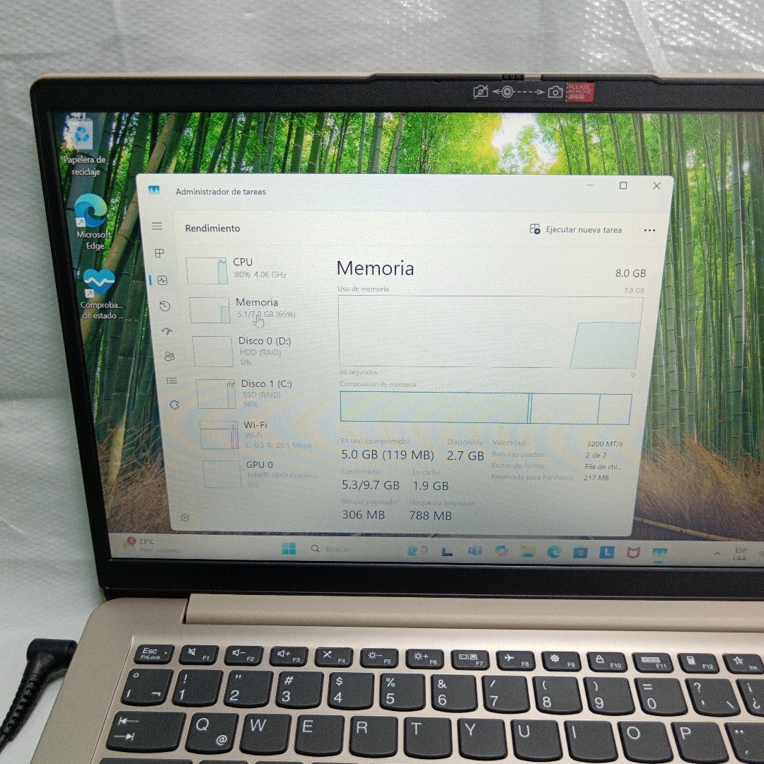 LAPTOP LENOVO IDEAPAD 3 14ITL6 (2023) 1 TB + 256 GB SSD 8 GB RAM (SEMINUEVO)