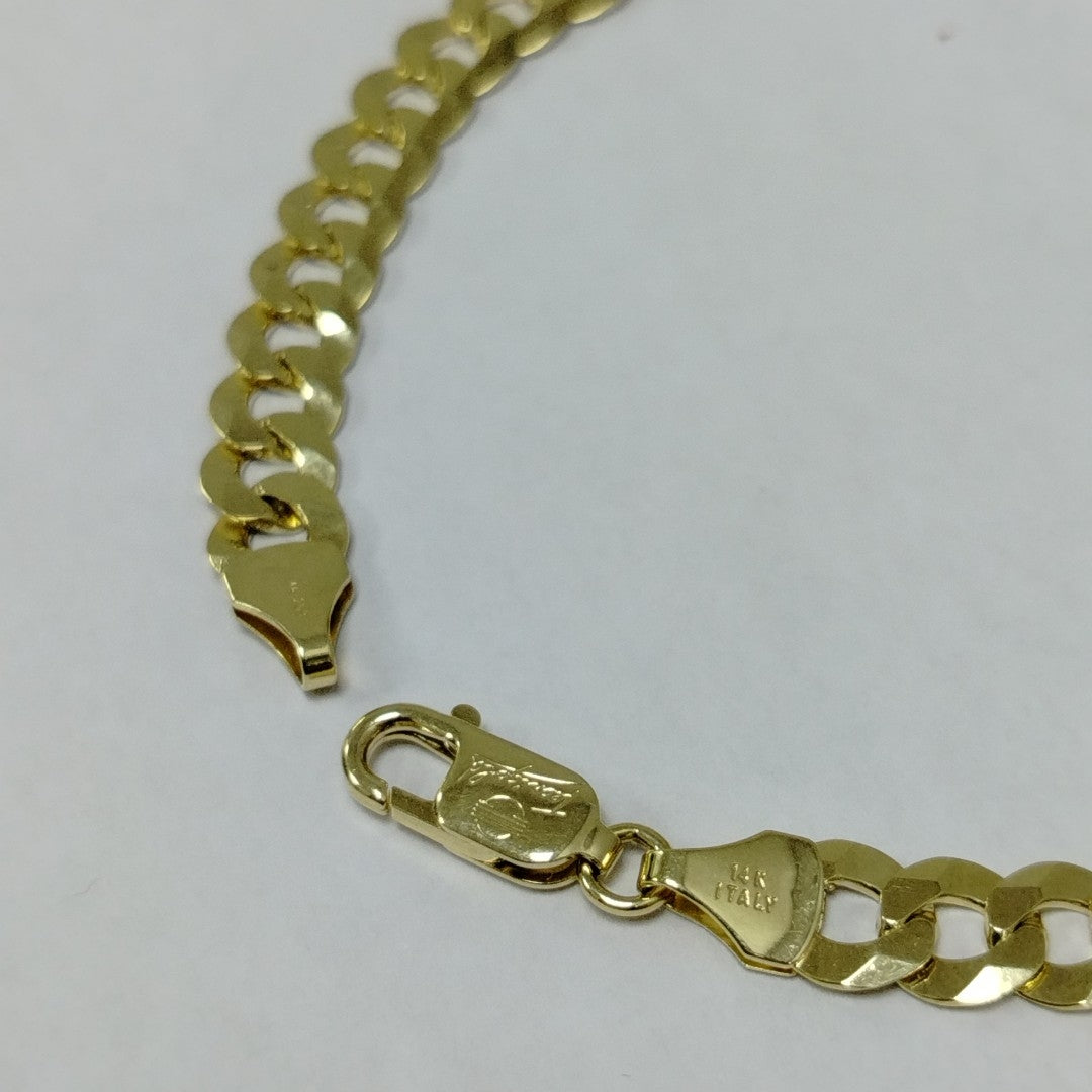 PULSERAS CABALLERO BARBADA AMARILLA ORO 14K 10.9 (NUEVO)
