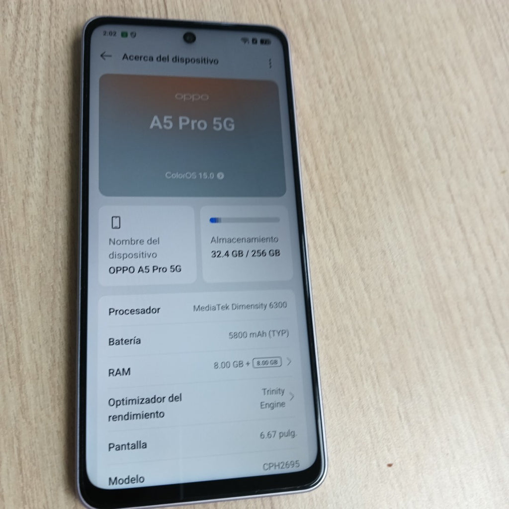 CELULAR OPPO  A5 PRO 5G CPH2695 (2025) 256 GB 8 GB RAM (SEMINUEVO)