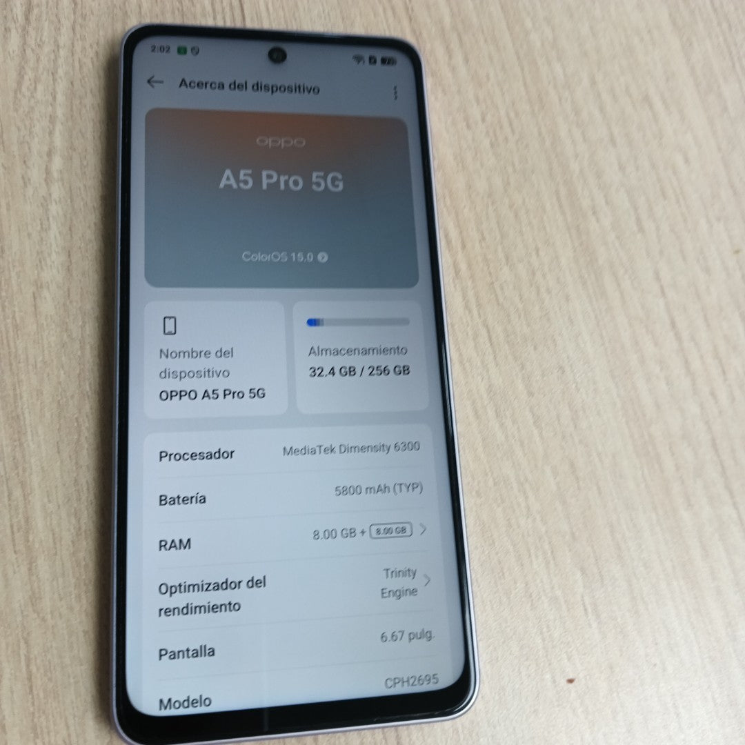 CELULAR OPPO  A5 PRO 5G CPH2695 (2025) 256 GB 8 GB RAM (SEMINUEVO)