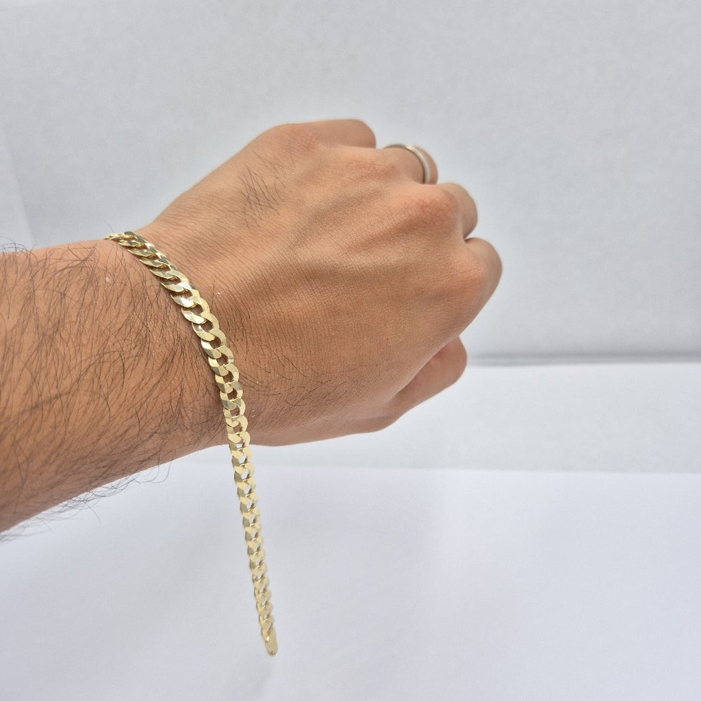 PULSERAS CABALLERO BARBADA AMARILLA ORO 14K 10.9 (NUEVO)
