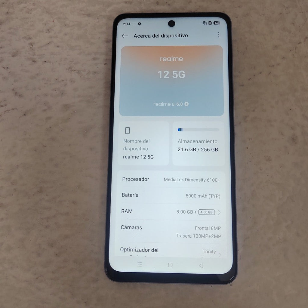 CELULAR REALME REALME 12 5G RMX3999 (2024) 256 GB 8 GB RAM (SEMINUEVO)