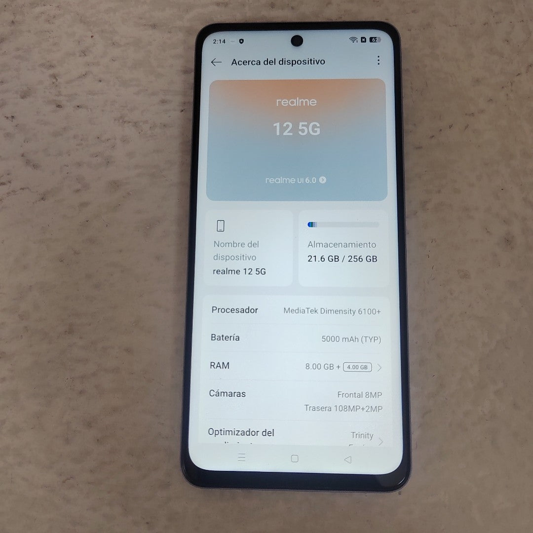 CELULAR REALME REALME 12 5G RMX3999 (2024) 256 GB 8 GB RAM (SEMINUEVO)