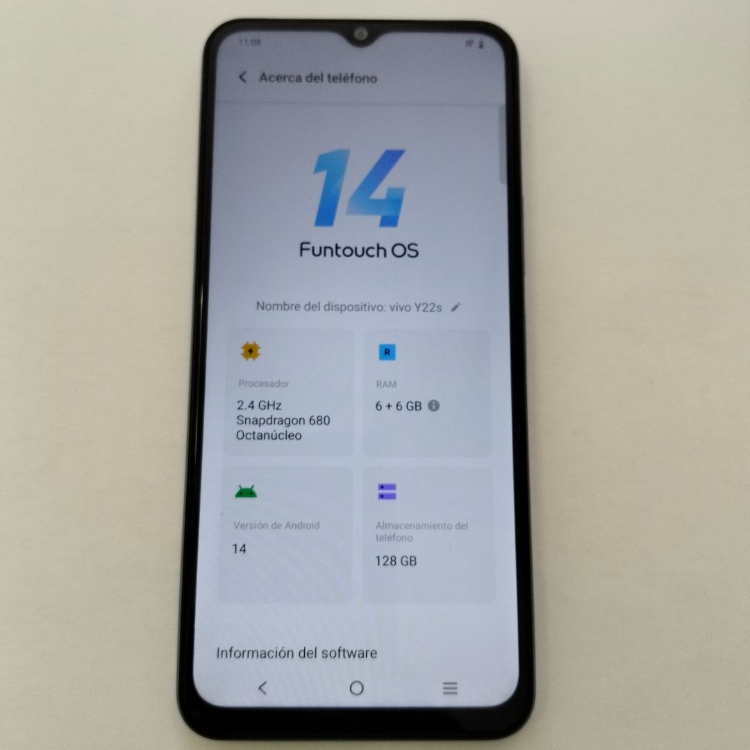 CELULAR VIVO Y22S V2206 128 GB 6 GB RAM (SEMINUEVO)