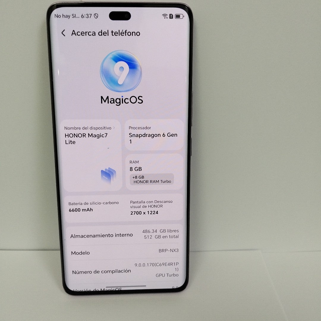CELULAR HONOR MAGIC 7 LITE BRP-NX3 (2025) 512 GB 8 GB RAM (SEMINUEVO)