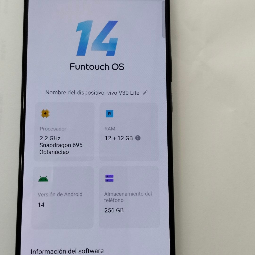 CELULAR VIVO V30 LITE V2314 (2023) 256 GB 12 GB RAM (SEMINUEVO)