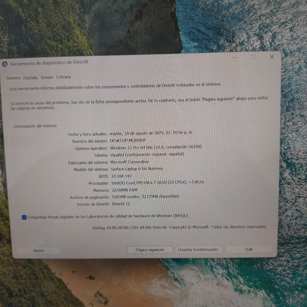 LAPTOP MICROSOFT SURFACE LAPTOP 6 2035 (2024) 1 TB SSD 32 GB RAM (SEMINUEVO)
