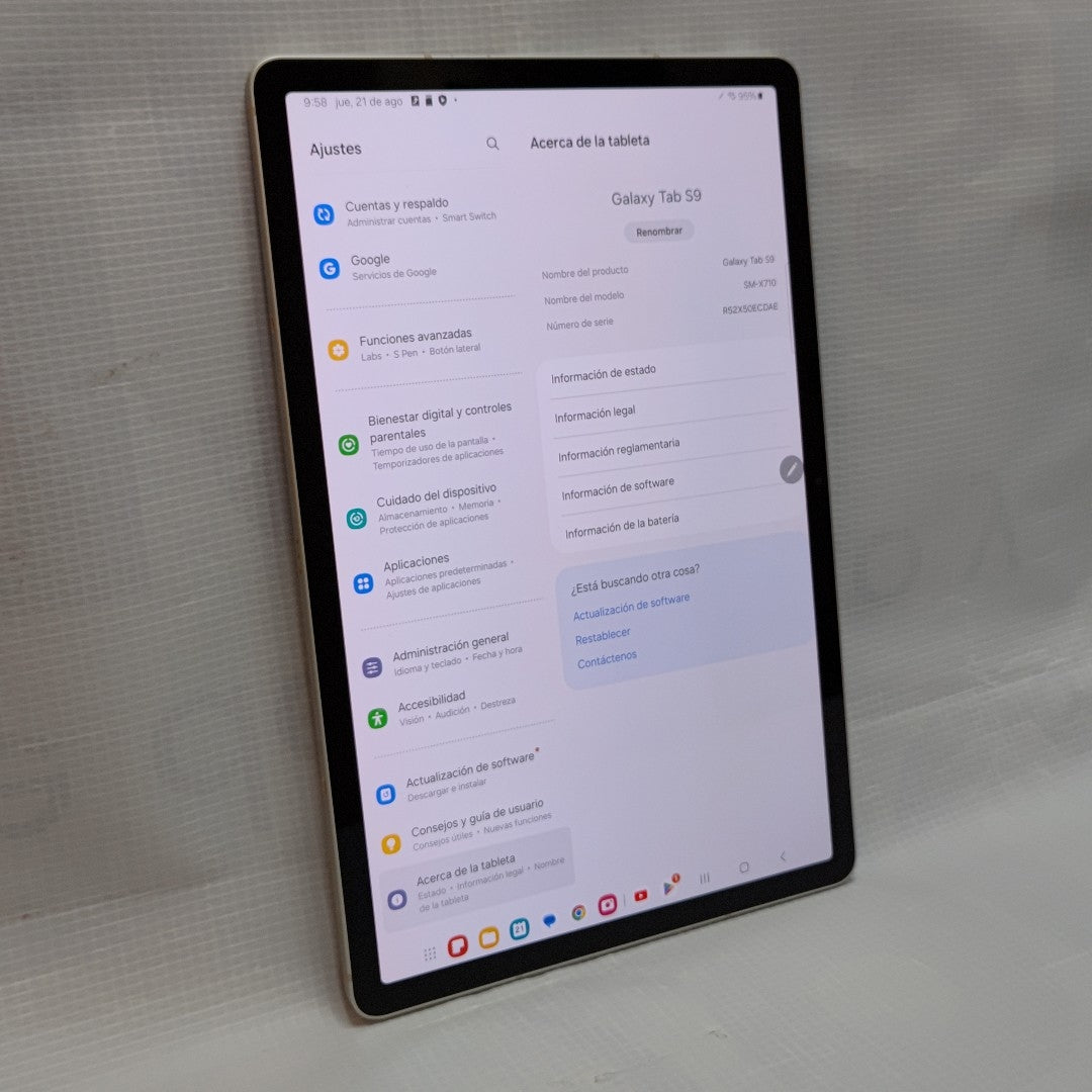 TABLETA SAMSUNG GALAXY TAB S9 SM-X710 (2023) 256 GB 12 GB RAM (SEMINUEVO)