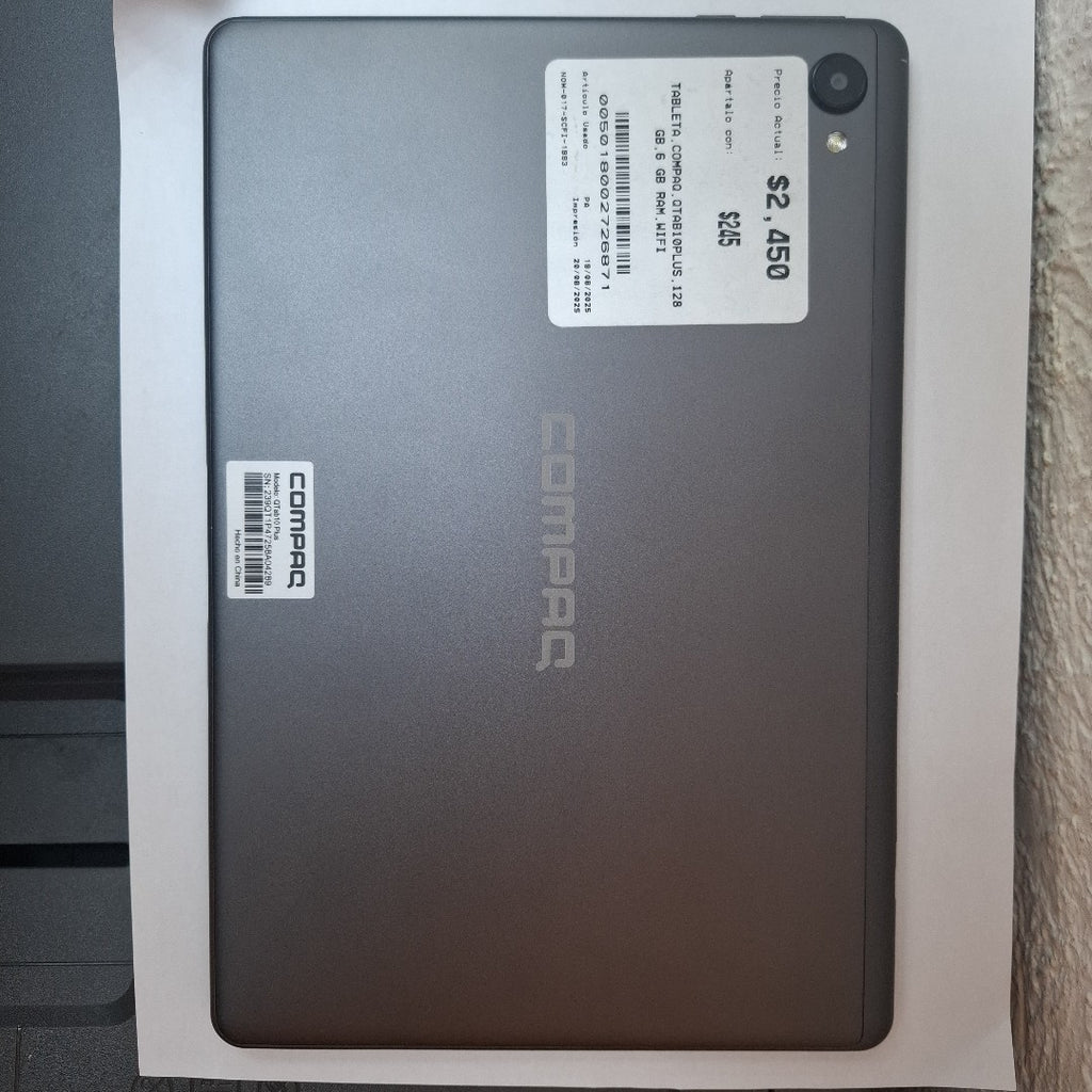 TABLETA COMPAQ QTAB10PLUS 128 GB 6 GB RAM (SEMINUEVO)