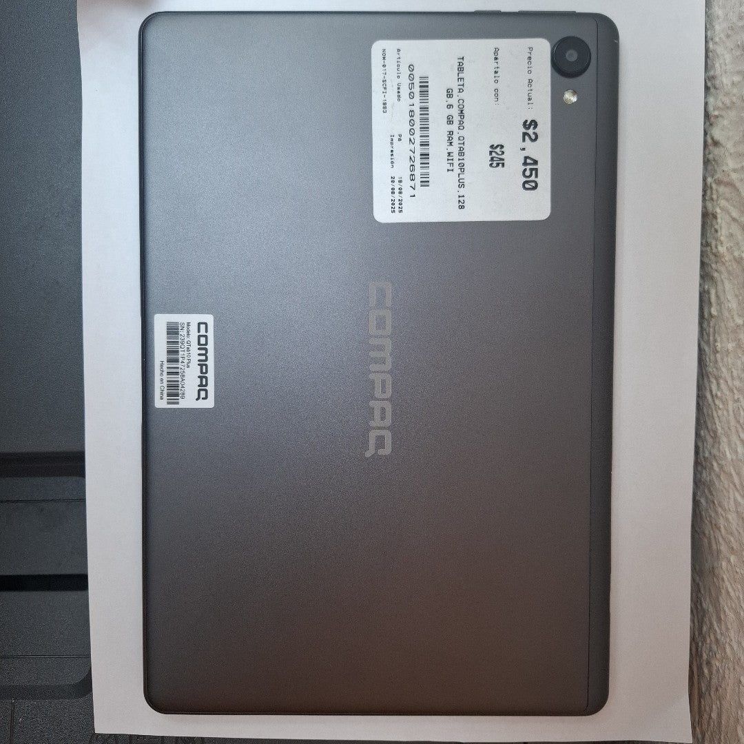 TABLETA COMPAQ QTAB10PLUS 128 GB 6 GB RAM (SEMINUEVO)