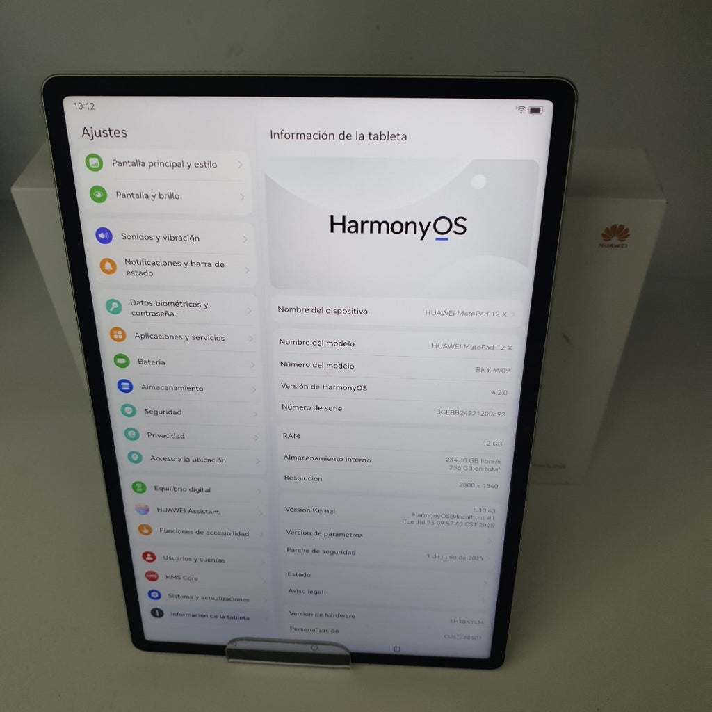 TABLETA HUAWEI MATEPAD 12X BKY-W09(2024) 256 GB 12 GB RAM (SEMINUEVO)