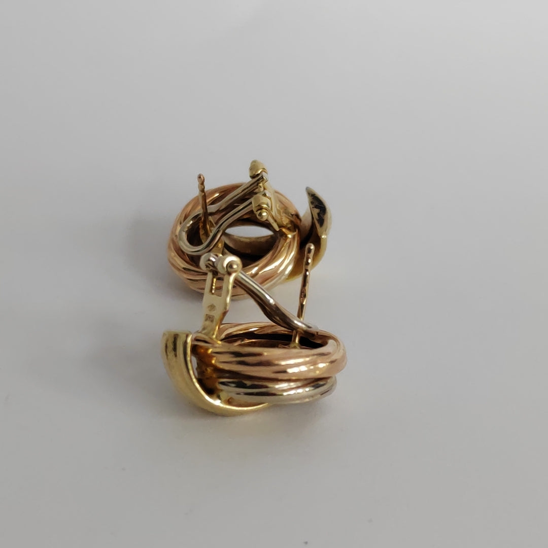 ARETES PAR. ORO COMBINADO. 14 K 6.9 GRMS (SEMINUEVO)