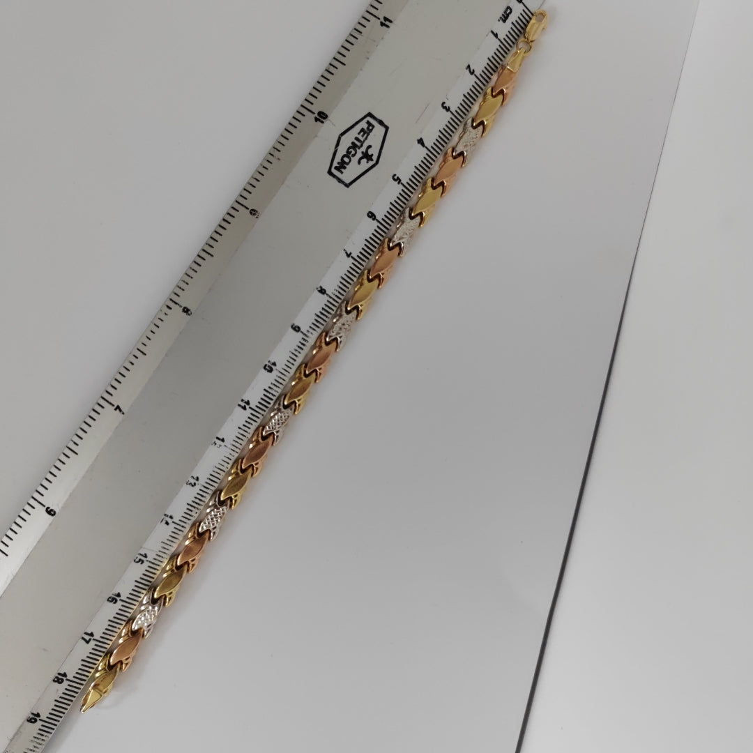 PULSERA ORO COMBINADO 14 K 7,30 GRMS (SEMINUEVO)