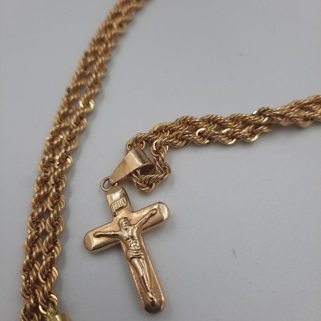 CADENA, CRUCIFIJO. ORO. 18 K 11.4 GRMS (SEMINUEVO)