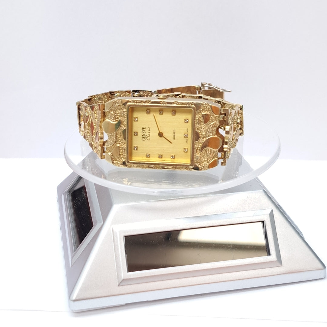 RELOJ CAJA ACERO PULSO ORO. ORO. 8 K 43.8 GRMS (SEMINUEVO)