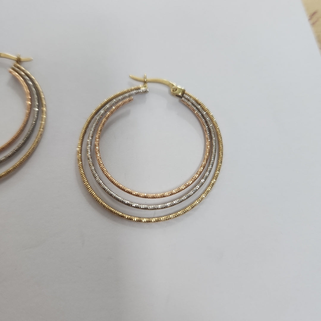 ARRACADAS PAR. ORO COMBINADO. 14 K 2.5 GRMS (SEMINUEVO)