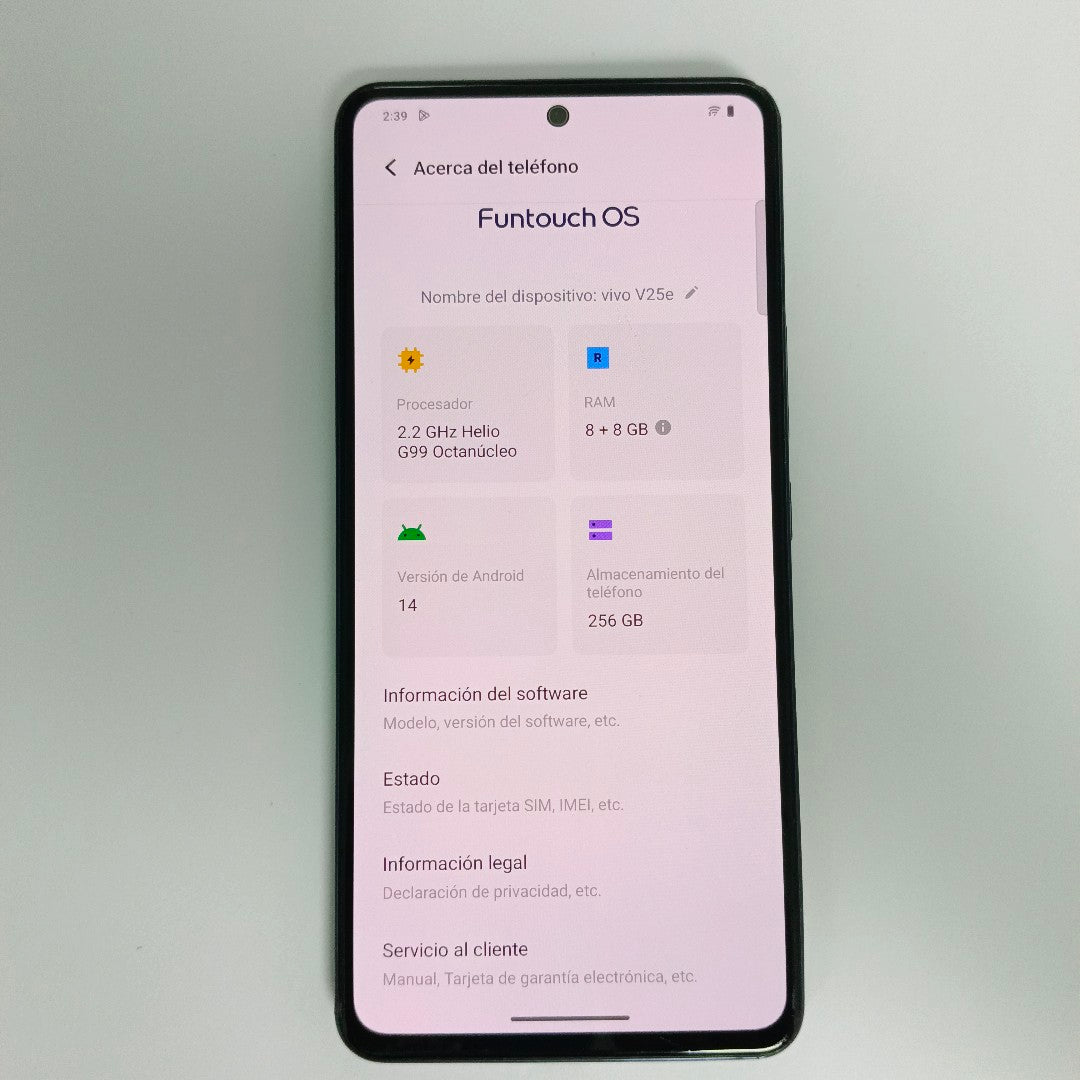 CELULAR VIVO V25E V2242 (2022) 256 GB 8 GB RAM (SEMINUEVO)