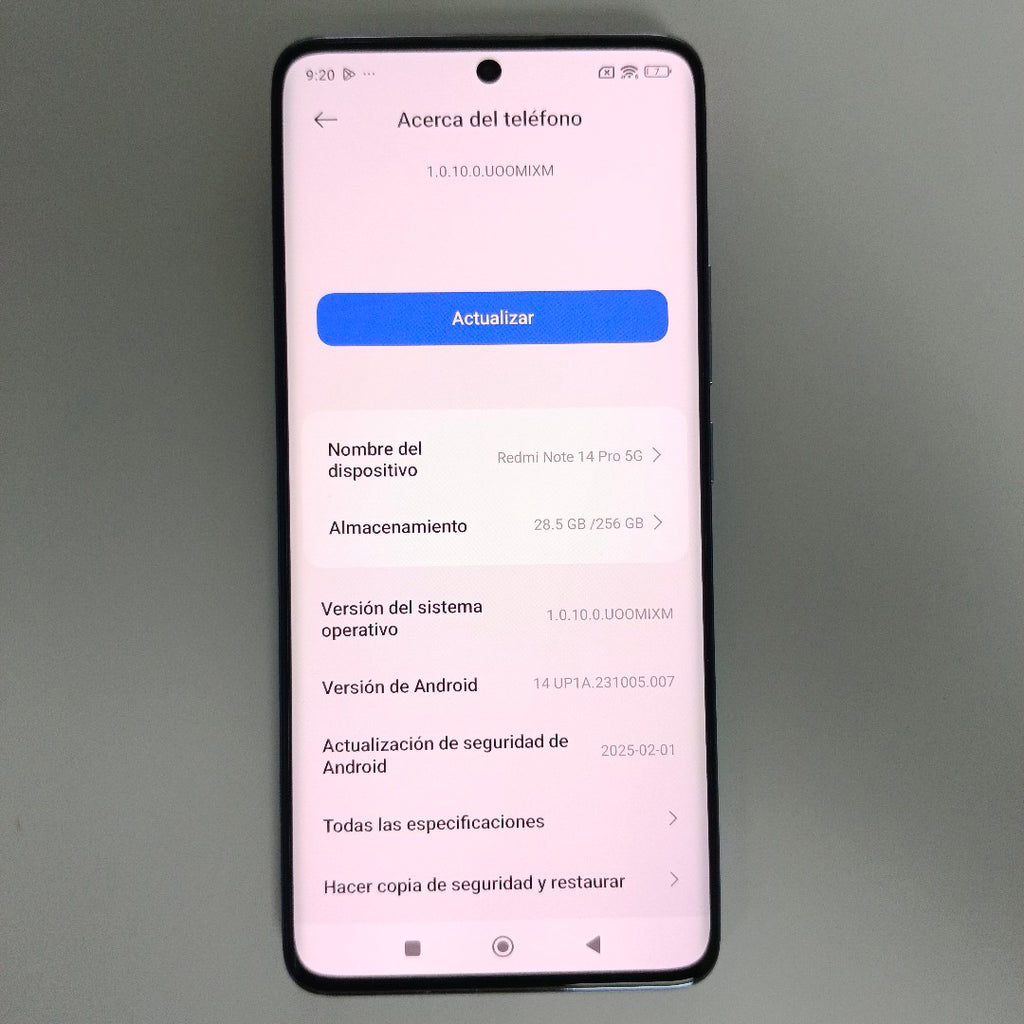 CELULAR XIAOMI REDMI NOTE 14 PRO 5G 24090RA29G (2025) 256 GB 8 GB RAM (SEMINUEVO)