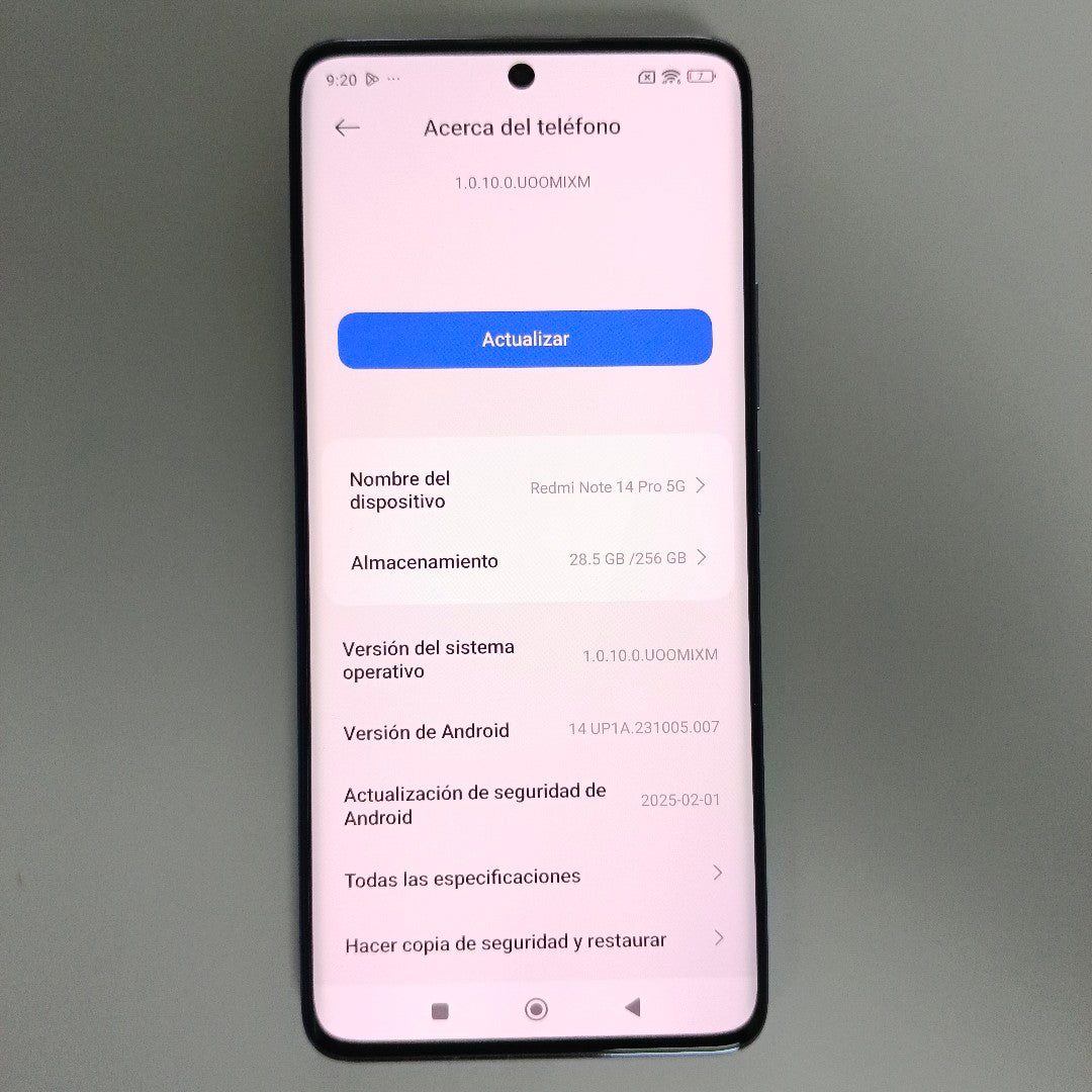 CELULAR XIAOMI REDMI NOTE 14 PRO 5G 24090RA29G (2025) 256 GB 8 GB RAM (SEMINUEVO)