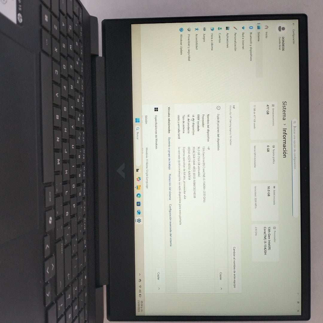 LAPTOP HP VICTUS 15-FA270LA (2025) 512 GB SSD 16 GB RAM (SEMINUEVO)
