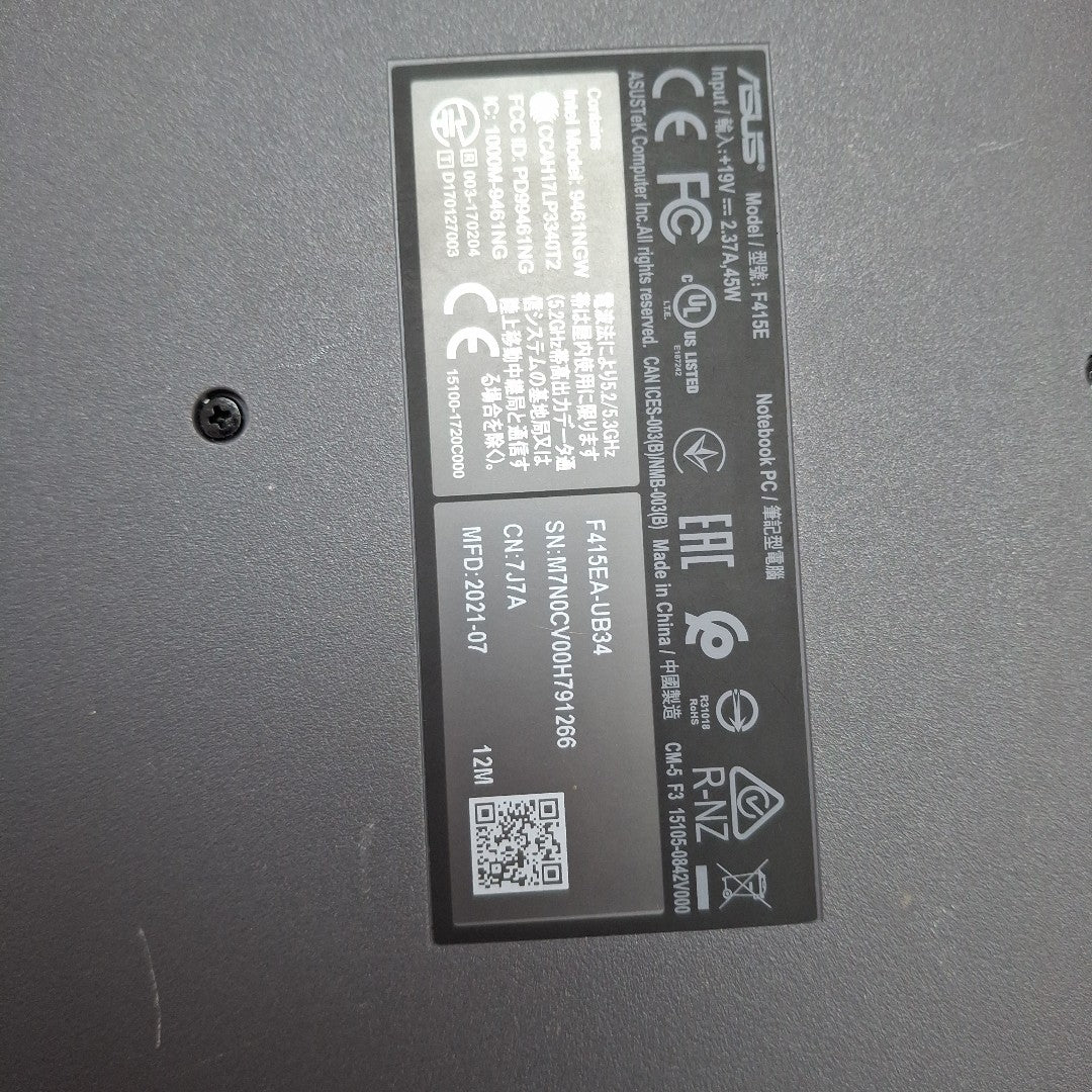 LAPTOP ASUS F415E-UB34 (2021) 128 GB SSD 8 GB RAM (SEMINUEVO)