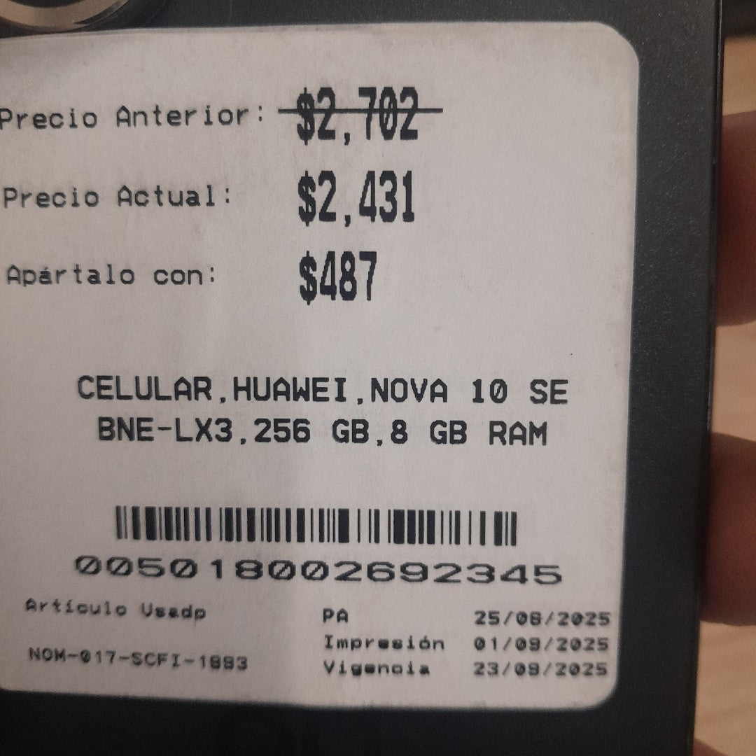 CELULAR HUAWEI NOVA 10 SE BNE-LX3 256 GB 8 GB RAM