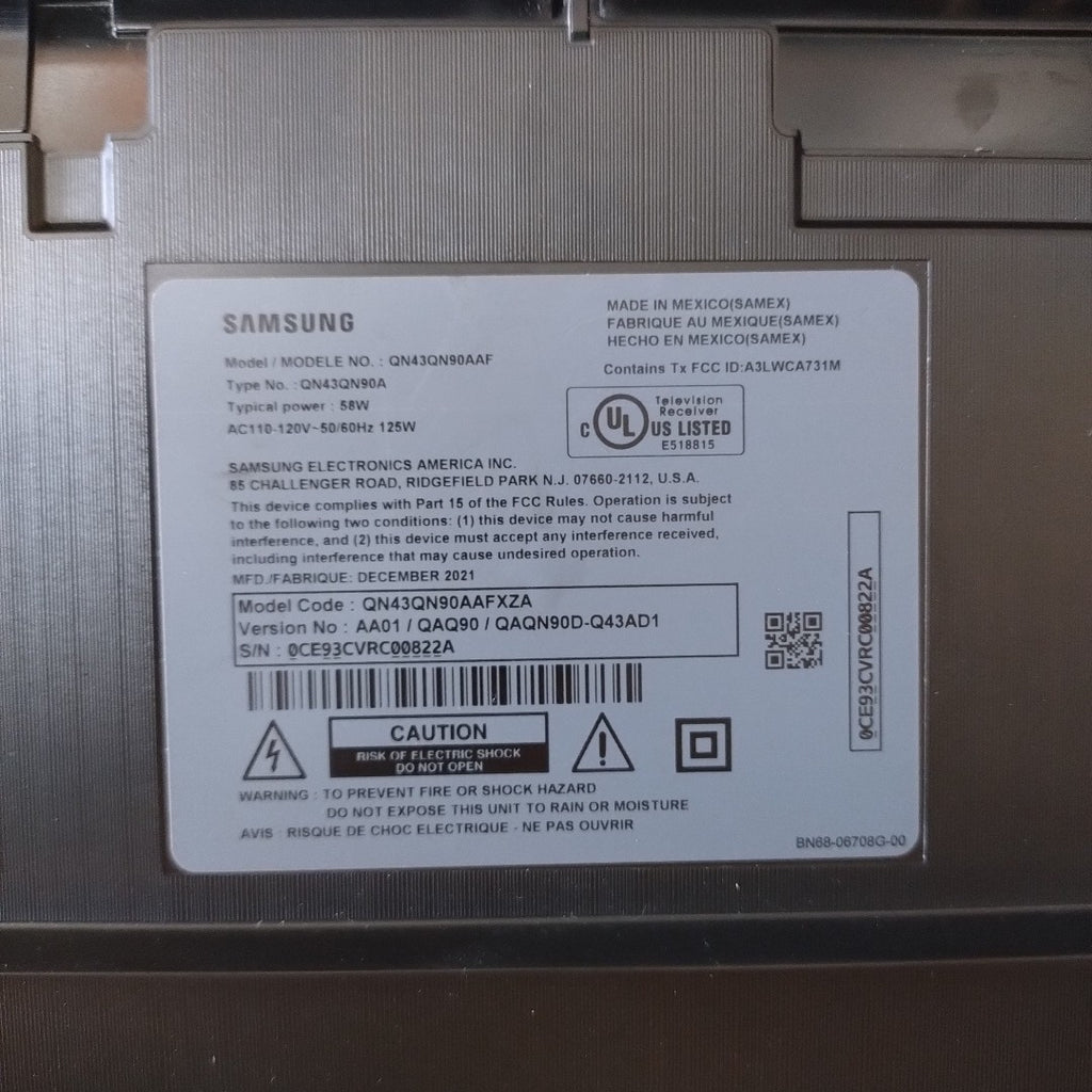 PANTALLA SAMSUNG QN43QN90AAF (2021) 43" OLED 4K (SEMINUEVO)