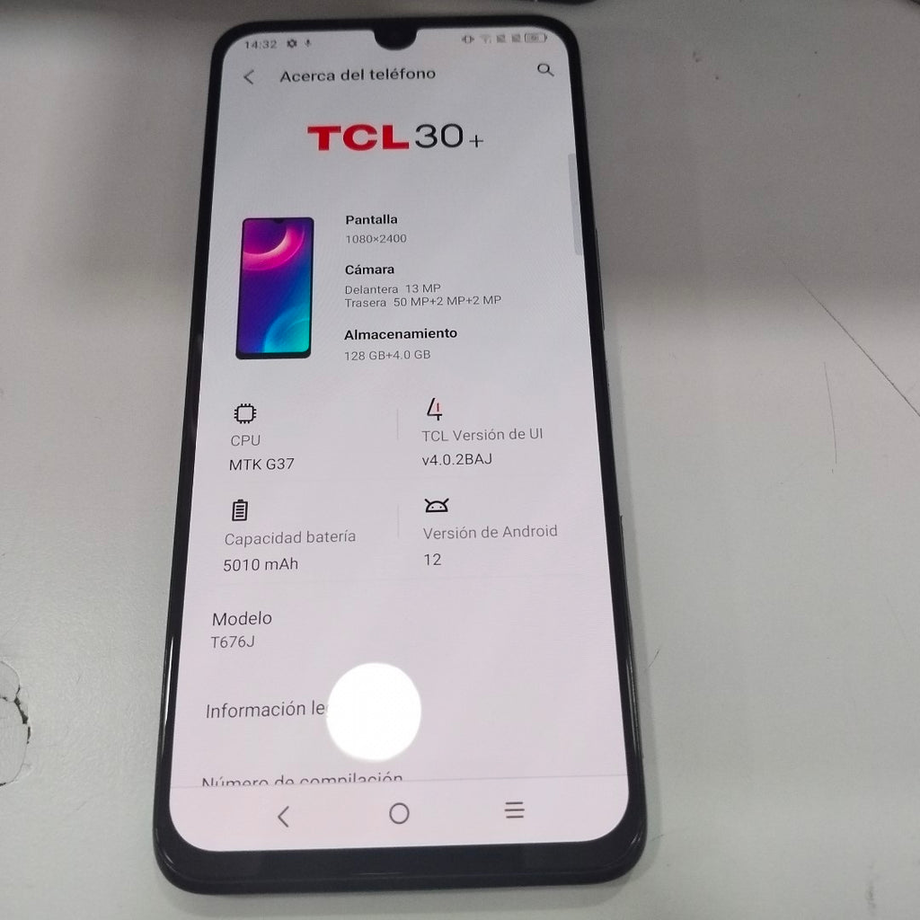 CELULAR TCL 30+ T676J 128 GB 4 GB RAM (SEMINUEVO)