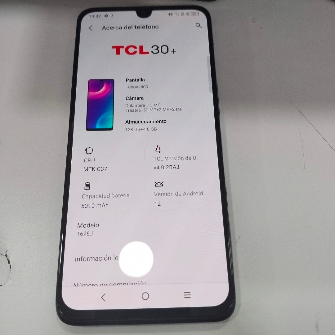 CELULAR TCL 30+ T676J 128 GB 4 GB RAM (SEMINUEVO)