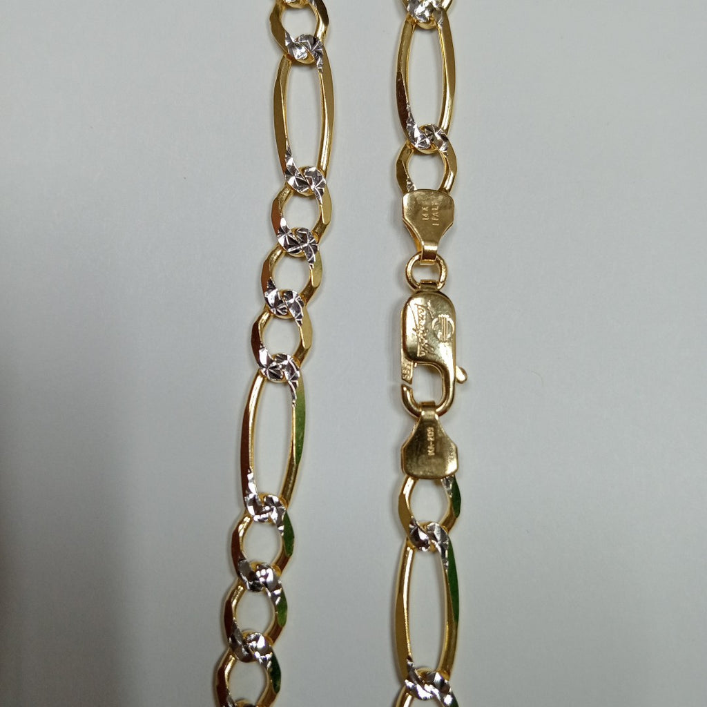 CADENAS CARTIER 3*1 DIAMANTADA ORO 14K 23.5 (NUEVO)