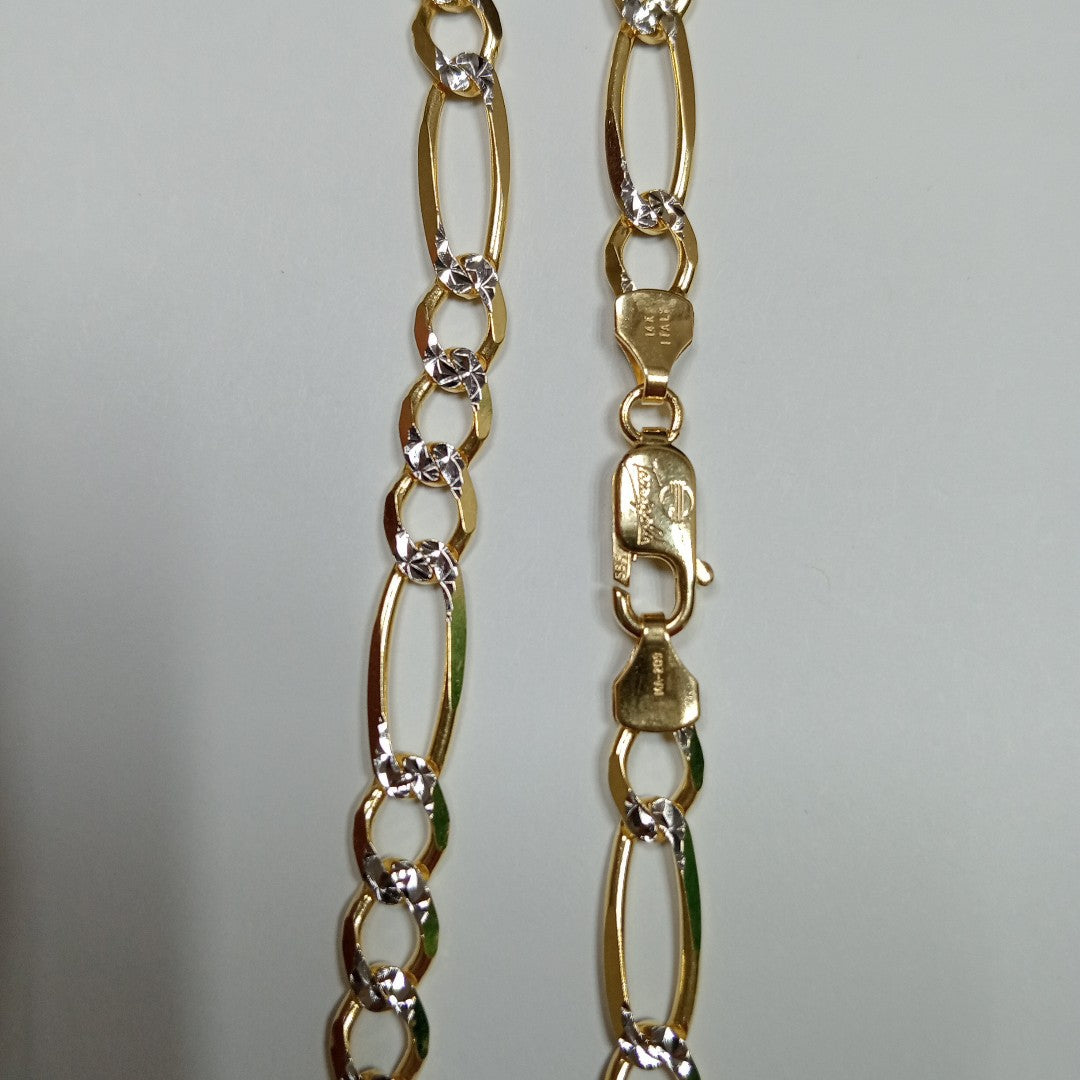 CADENAS CARTIER 3*1 DIAMANTADA ORO 14K 23.5 (NUEVO)