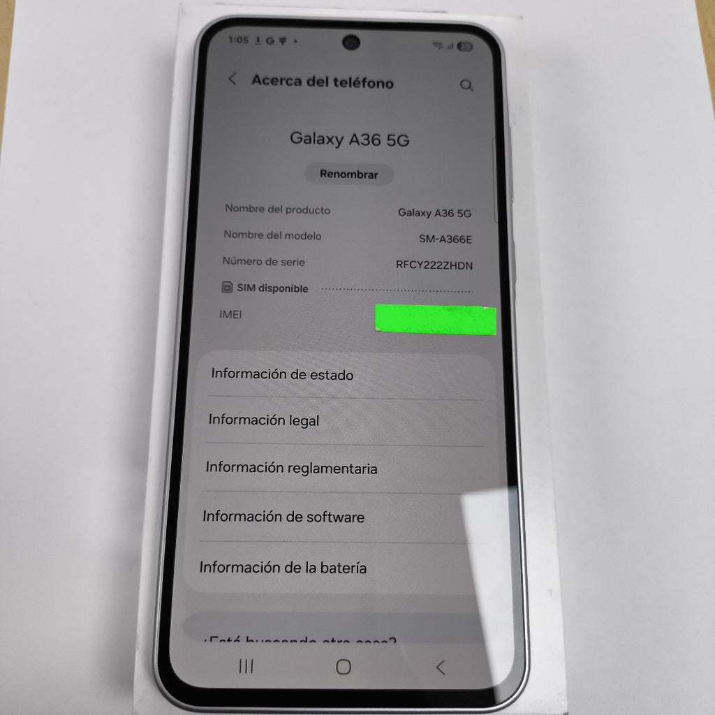 CELULAR SAMSUNG GALAXY A36 5G SM-A366E (2025) 128 GB 6 GB RAM (SEMINUEVO)