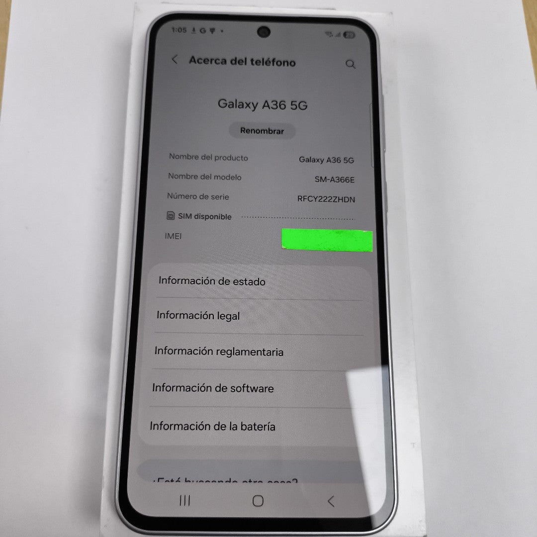 CELULAR SAMSUNG GALAXY A36 5G SM-A366E (2025) 128 GB 6 GB RAM (SEMINUEVO)