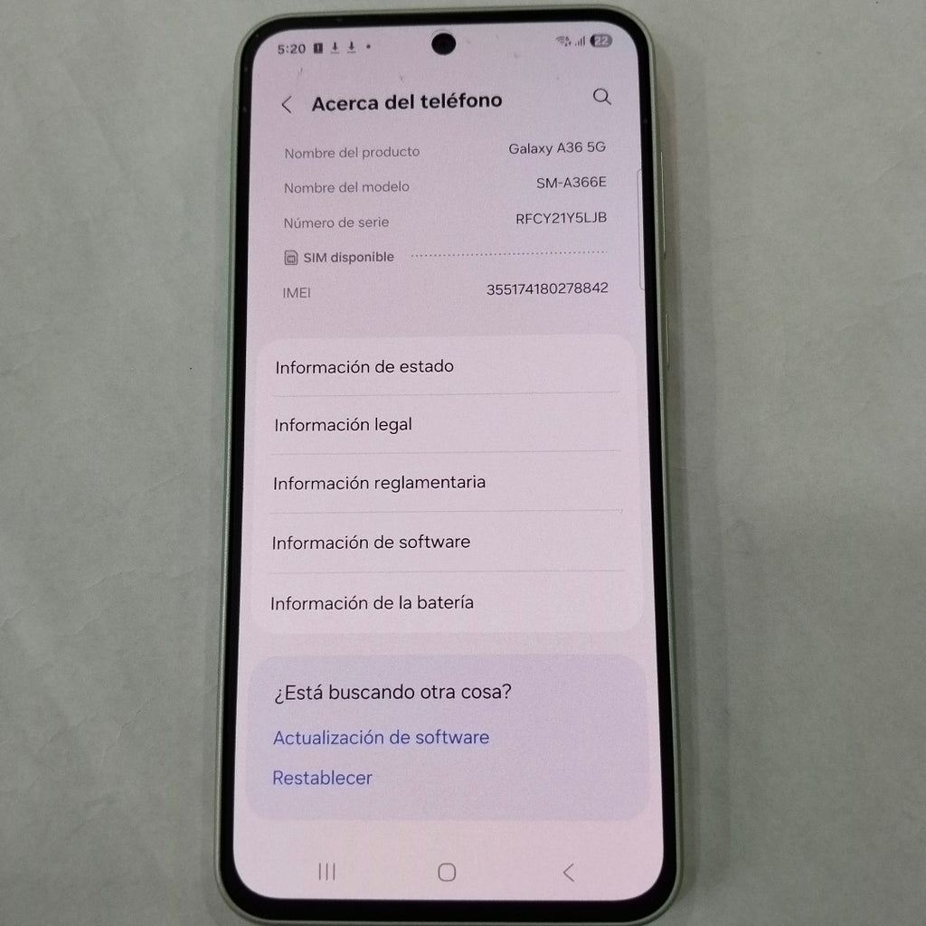 CELULAR SAMSUNG GALAXY A36 5G SM-A366E (2025) 128 GB 6 GB RAM (SEMINUEVO)