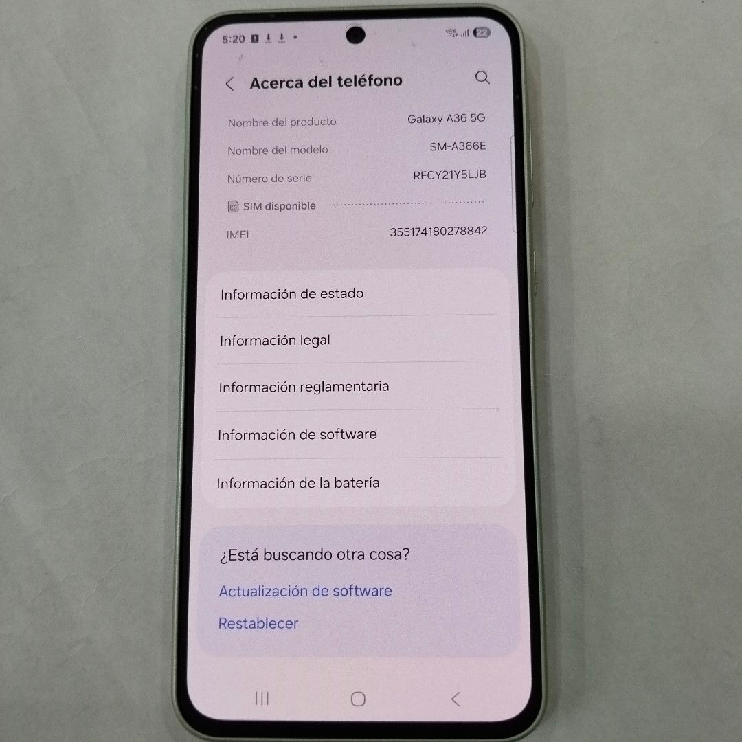 CELULAR SAMSUNG GALAXY A36 5G SM-A366E (2025) 128 GB 6 GB RAM (SEMINUEVO)