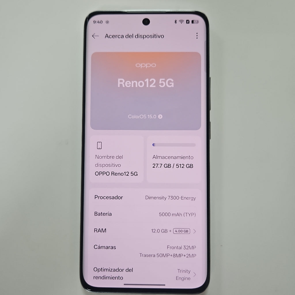 CELULAR OPPO   RENO12 5G CPH2625 (2024) 512 GB 12 GB RAM (SEMINUEVO)