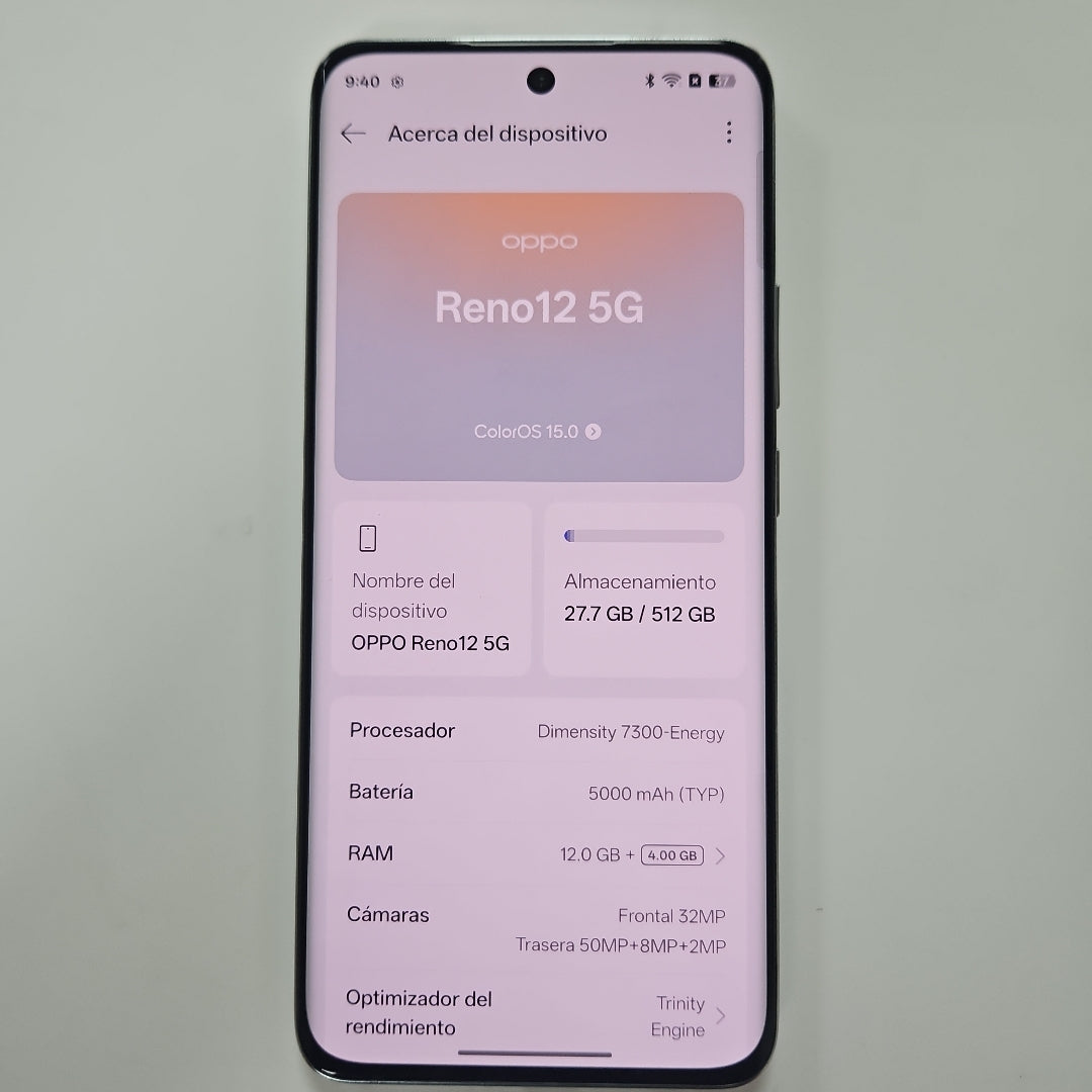 CELULAR OPPO   RENO12 5G CPH2625 (2024) 512 GB 12 GB RAM (SEMINUEVO)