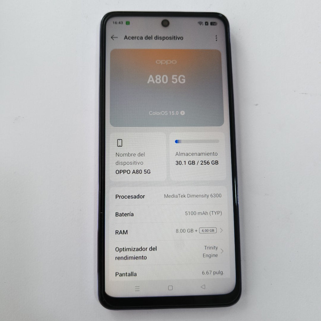 CELULAR OPPO  A80 5G CPH2639 (2024) 256 GB 8 GB RAM (SEMINUEVO)