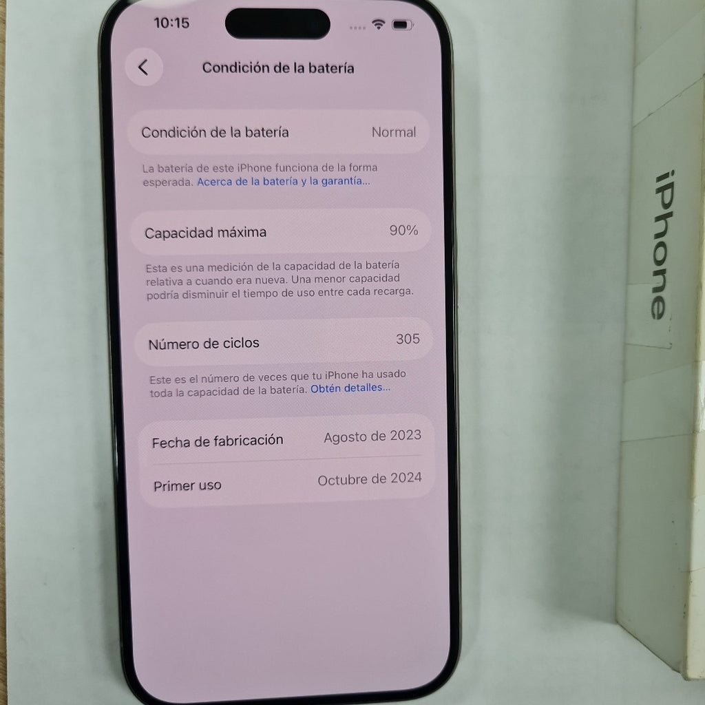 CELULAR APPLE IPHONE 15 PRO A3101 256 GB 8 GB RAM (SEMINUEVO)