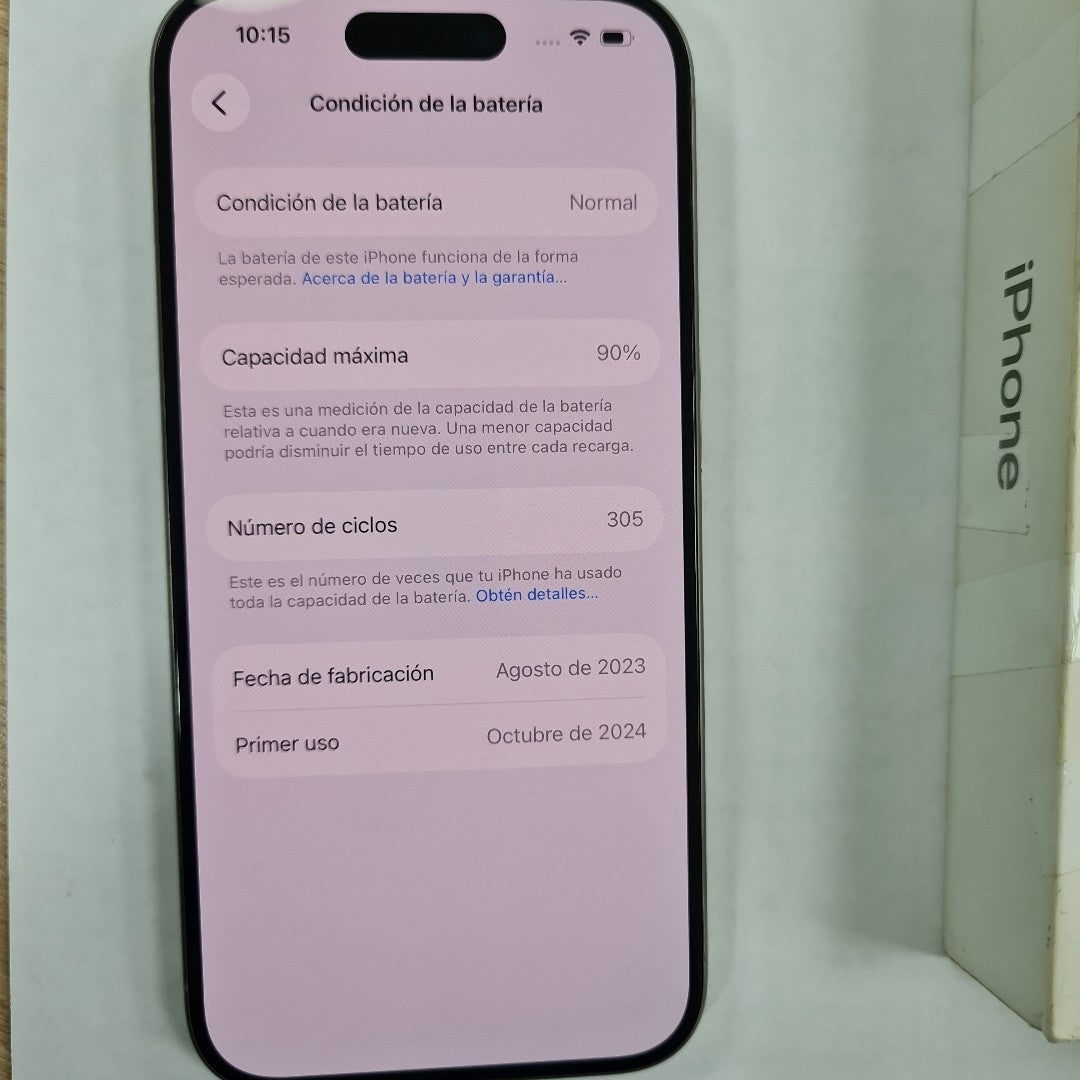 CELULAR APPLE IPHONE 15 PRO A3101 256 GB 8 GB RAM (SEMINUEVO)