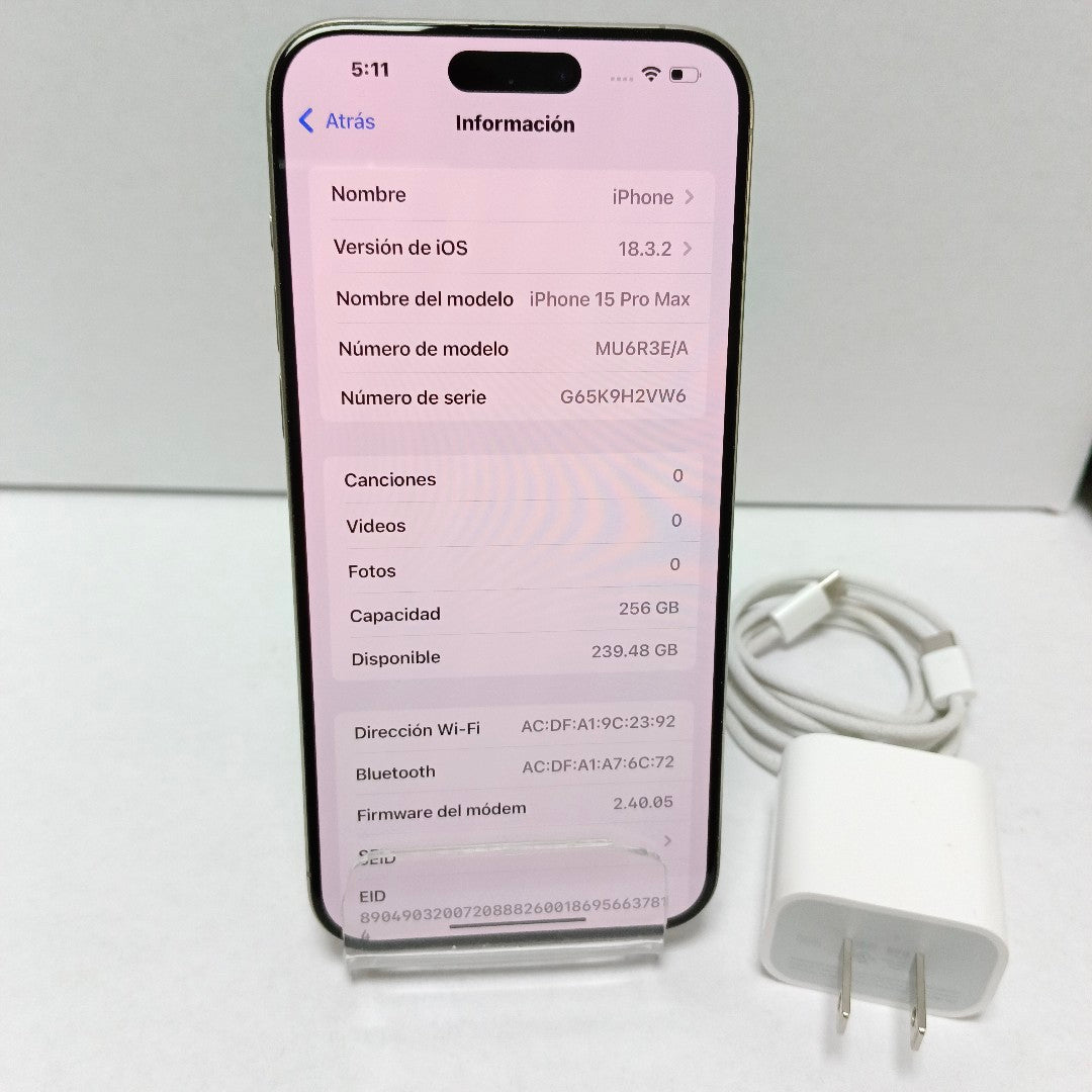 CELULAR APPLE IPHONE 15 PRO MAX A3105 (2023) 256 GB 8 GB RAM (SEMINUEVO)