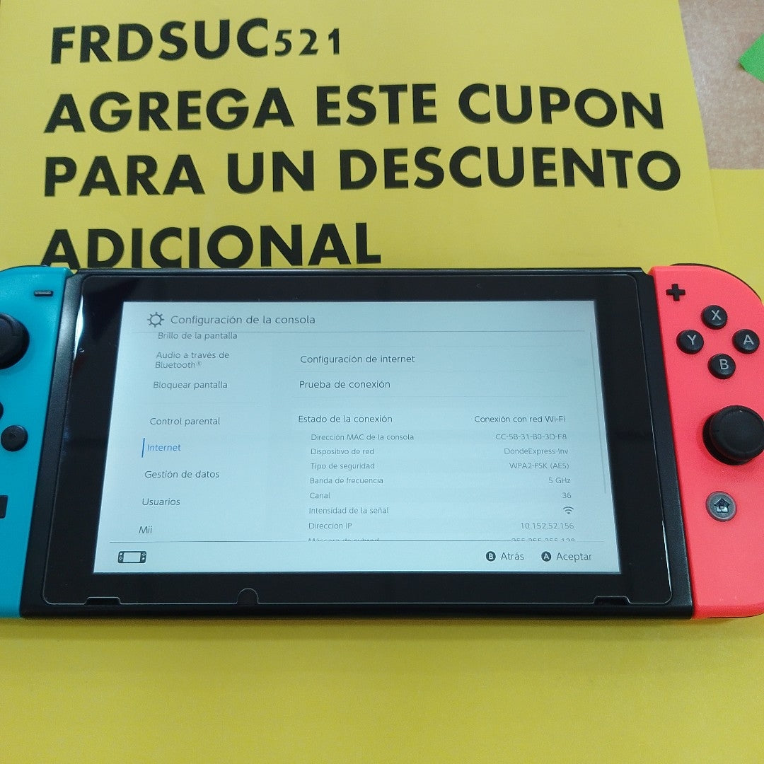 CONSOLA DE VIDEOJUEGO NINTENDO SWITCH 32 GB (SEMINUEVO)