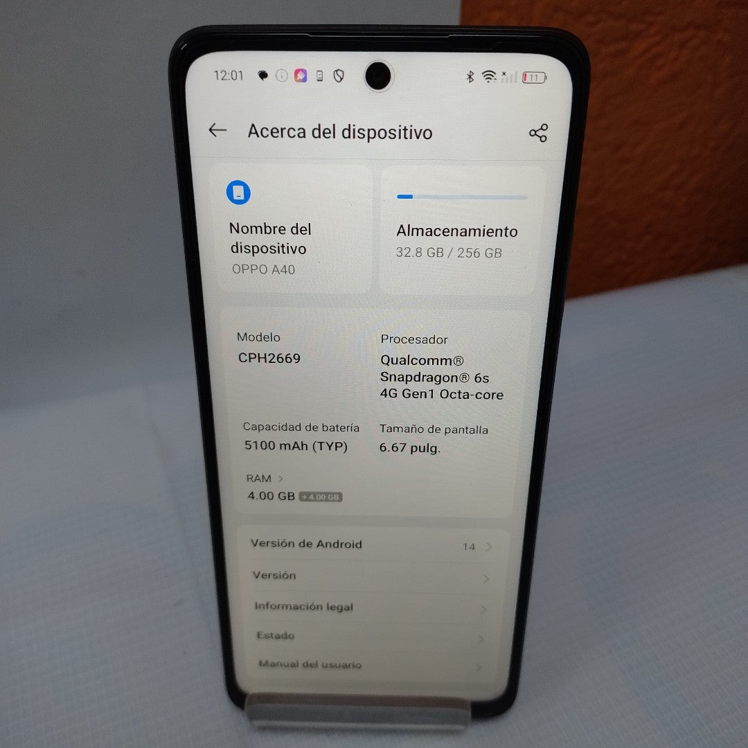 CELULAR OPPO  A40 CPH2669 (2024) 256 GB 4 GB RAM (SEMINUEVO)