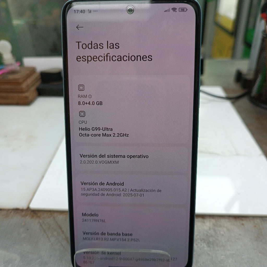 CELULAR XIAOMI REDMI NOTE 14 24117RN76L (2025) 256 GB 8 GB RAM (SEMINUEVO)