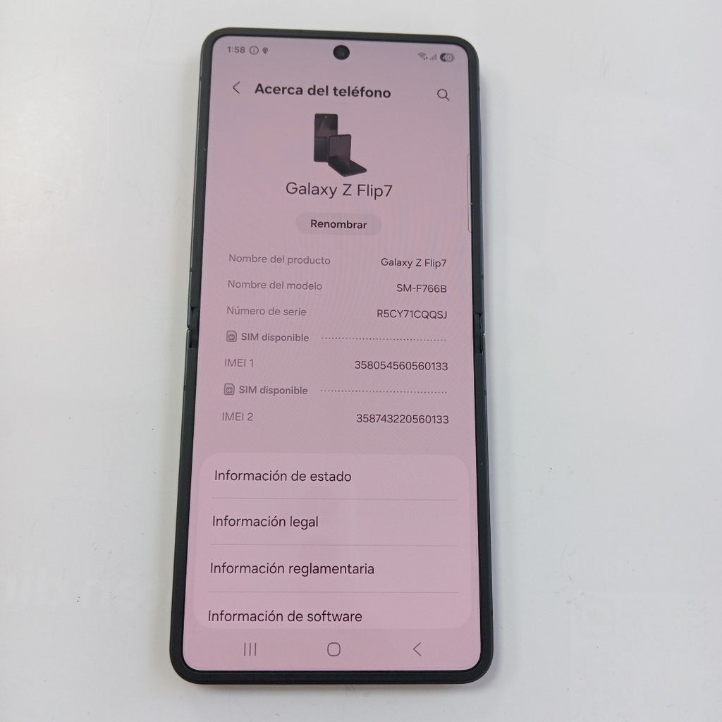 CELULAR SAMSUNG GALAXY Z FLIP 7 SM-F766B (2025) 512 GB 12 GB RAM (SEMINUEVO)