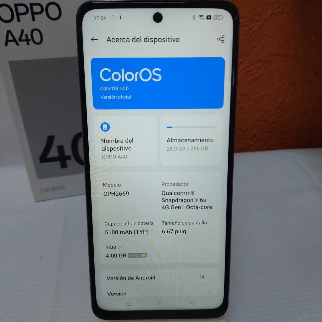 CELULAR OPPO  A40 CPH2669 (2024) 256 GB 4 GB RAM (SEMINUEVO)