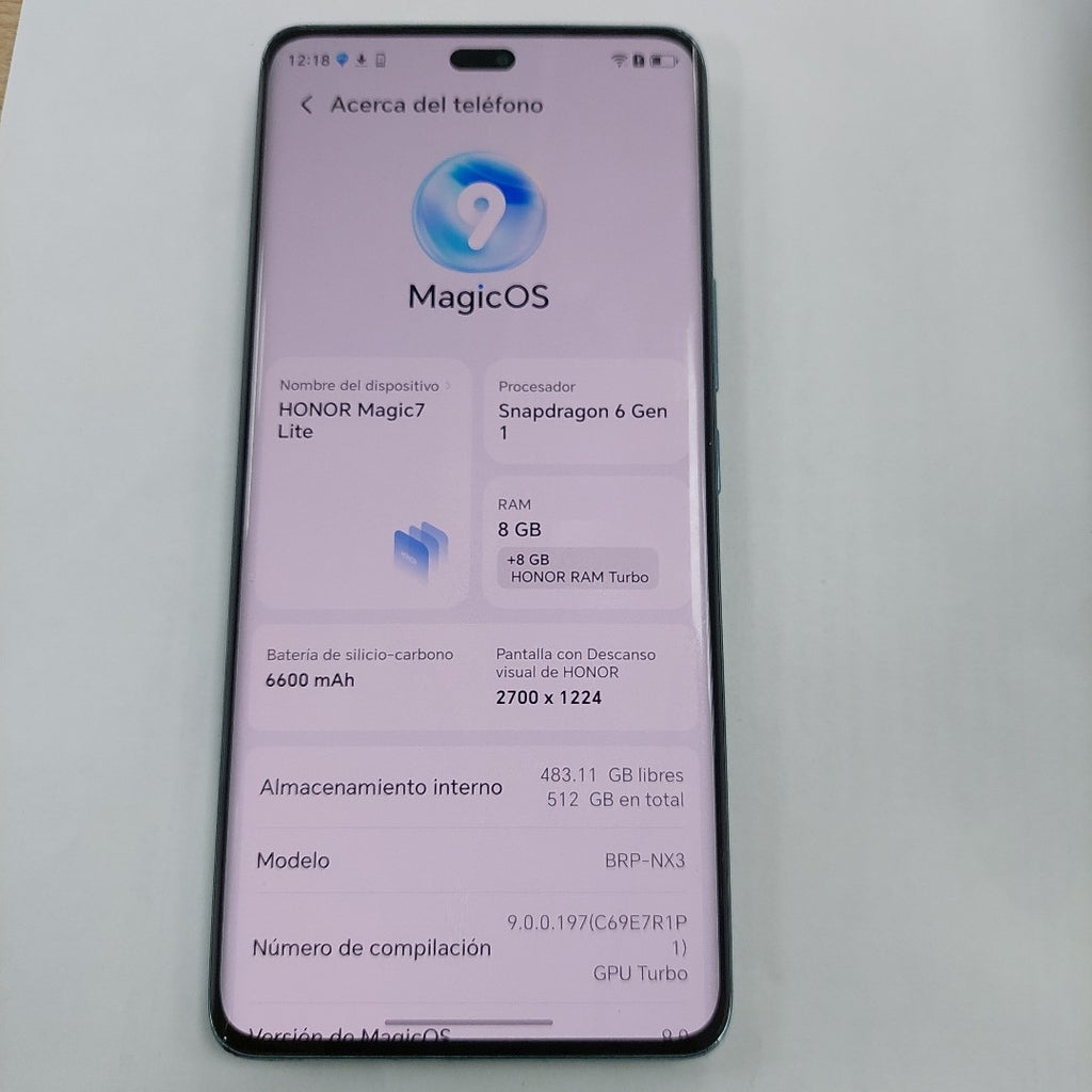 CELULAR HONOR MAGIC 7 LITE BRP-NX3 (2025) 512 GB 8 GB RAM (SEMINUEVO)