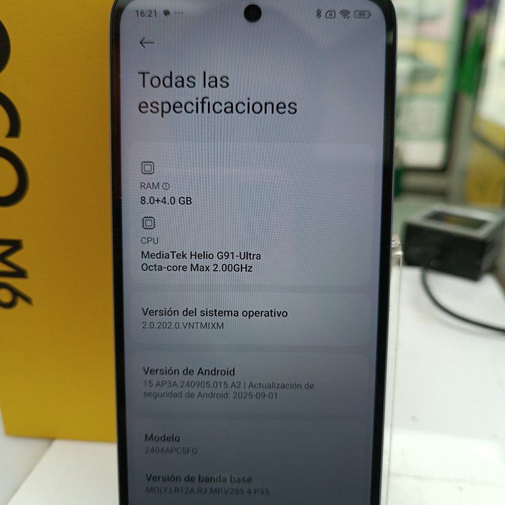 CELULAR XIAOMI POCO M6 2404APC5FG (2023) 256 GB 8 GB RAM (SEMINUEVO)